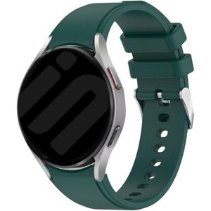 Strap-it Samsung Galaxy Watch 6 Classic 43mm siliconen band perfect fit (donkergroen)