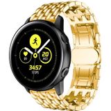 Strap-it Samsung Galaxy Watch 42mm stalen draak band (goud)