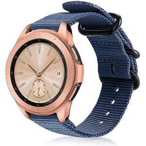 Strap-it Samsung Galaxy Watch 42mm nylon gesp band (blauw)