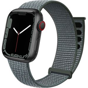 Strap-it Apple Watch nylon loop bandje (grijs-groen)