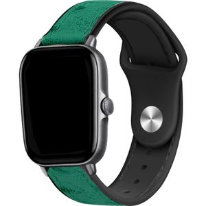 Strap-it Amazfit GTS 3 leren hybrid bandje (groen)