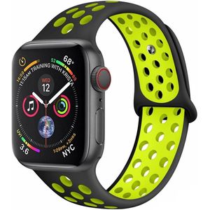 Strap-it Apple Watch 8 sport band (zwart/geel)