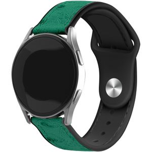 Strap-it Huawei Watch GT 3 46mm leren hybrid bandje (groen)