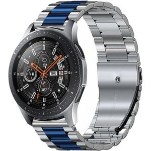 Strap-it Samsung Galaxy Watch 46mm stalen band (zilver/blauw)