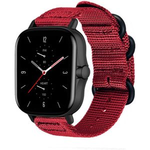 Strap-it Amazfit GTS 2 nylon gesp band (rood)