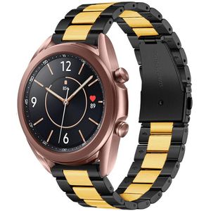 Strap-it Samsung Galaxy Watch 3 41mm stalen band (zwart/goud)