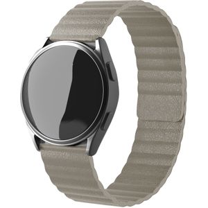 Strap-it Samsung Galaxy Watch 42mm leren loop bandje (khaki)