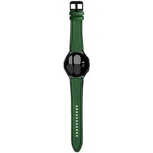 Strap-it Samsung Galaxy Watch 5 - 40mm hybrid leren bandje (groen)