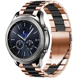 Strap-it Samsung Gear S3 stalen band (roségoud/zwart)
