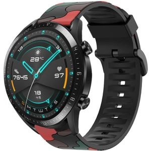 Strap-it Huawei Watch GT 2 42mm camouflage band (rood)
