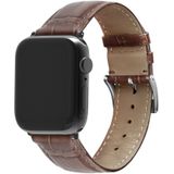 Strap-it Apple Watch leather crocodile grain band (bruin)