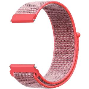 Strap-it Nylon horlogeband 18mm universeel (roze/rood)