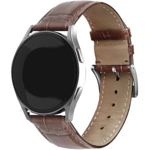 Strap-it Samsung Galaxy Watch 46mm leather crocodile grain band (bruin)