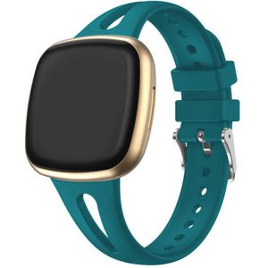 Strap-it Fitbit Versa 3 luxe siliconen bandje (groen-blauw)