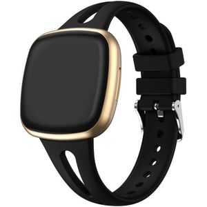 Strap-it Fitbit Sense 2 luxe siliconen bandje (zwart)