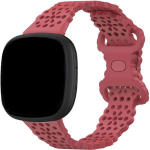 Strap-it Fitbit Versa 4 siliconen bandje met patroon (rood)