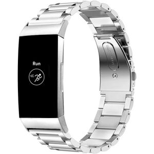 Strap-it Fitbit Charge 4 stalen band (zilver)
