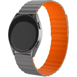 Strap-it Samsung Gear Sport magnetisch siliconen bandje (grijs/oranje)