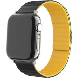 Strap-it Apple Watch 8 magnetisch siliconen bandje (zwart/geel)
