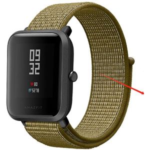 Strap-it Xiaomi Amazfit Bip nylon band (olijf)