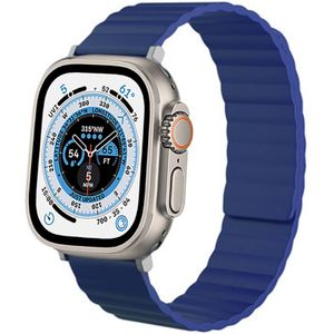 Strap-it Apple Watch Ultra magnetisch siliconen bandje (blauw)