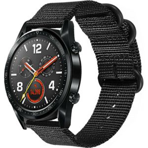 Strap-it Huawei Watch GT 2 nylon gesp band (zwart)