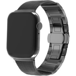 Strap-it Apple Watch stalen Milanese band (zwart)