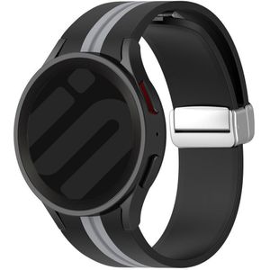 Strap-it Samsung Galaxy Watch 4 44mm magnetische sport band (zwart/grijs)