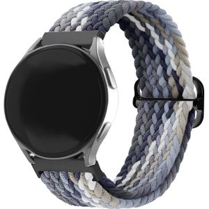 Strap-it Samsung Galaxy Watch 5 44mm verstelbaar geweven bandje (zwart/wit)