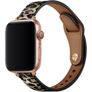 Strap-it Apple Watch leren bandje (leopard)