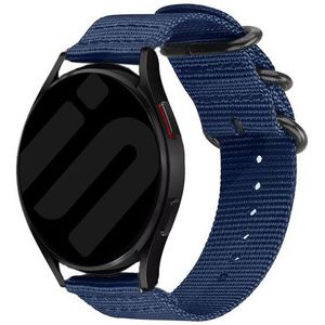 Strap-it Samsung Galaxy Watch 6 Classic 43mm nylon gesp band (blauw)
