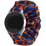 Strap-it Huawei Watch GT 3 42mm scrunchie bandje (zwart/oranje/blauw)