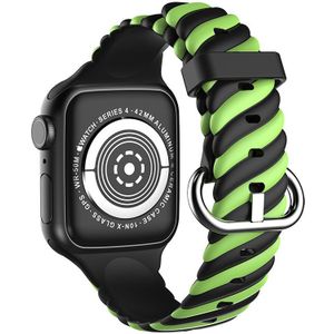 Strap-it Apple Watch Ultra Twisted siliconen bandje (zwart/geel)