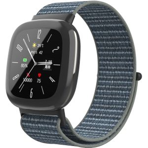 Strap-it Fitbit Sense 2 nylon bandje (grijs-groen)