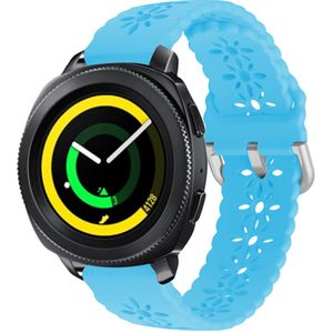 Strap-it Samsung Gear Sport siliconen bandje met patroon (lichtblauw)