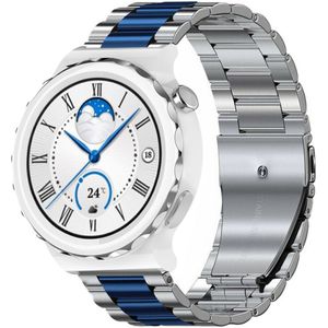 Strap-it Huawei Watch GT 3 Pro 43mm stalen band (zilver/blauw)