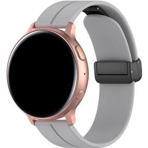 Strap-it Samsung Galaxy Watch 3 45mm D-buckle siliconen bandje (lichtgrijs)