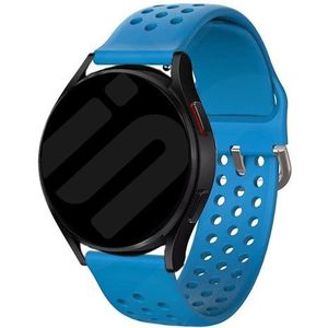 Strap-it Samsung Galaxy Watch 7 - 40mm siliconen bandje met gaatjes (lichtblauw)