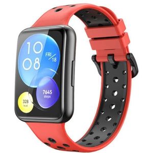 Strap-it Huawei Watch Fit 2 sport bandje (rood/zwart)