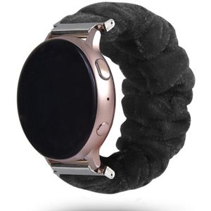 Strap-it Samsung Galaxy Watch 42mm Scrunchie bandje (zwart)