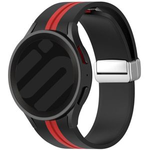 Strap-it Samsung Galaxy Watch 4 44mm magnetische sport band (zwart/rood)