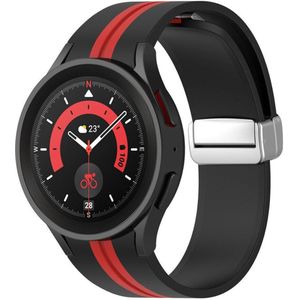 Strap-it Samsung Galaxy Watch 4 44mm magnetische sport band (zwart/rood)