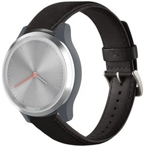 Strap-it Garmin Vivomove 3s leren bandje - 39mm - zwart