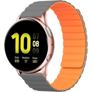 Strap-it Samsung Galaxy Watch Active magnetisch siliconen bandje (grijs/oranje)