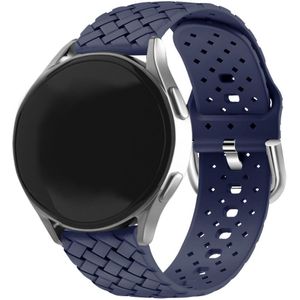 Strap-it Samsung Galaxy Watch 42mm gevlochten siliconen bandje (donkerblauw)
