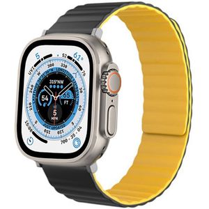 Strap-it Apple Watch Ultra magnetisch siliconen bandje (zwart/geel)