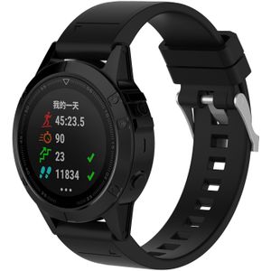 Strap-it Garmin Fenix 8 - 43mm glossy silicone band (zwart)