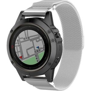 Strap-it Garmin Fenix 5x / 6x Milanese band (zilver)