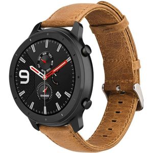 Strap-it Xiaomi Amazfit GTR leren bandje (bruin)