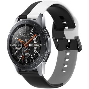 Strap-it Samsung Galaxy Watch 46mm triple sport band (zwart-wit-grijs)